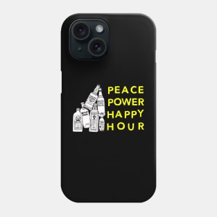 Peace Power Happy Hour, Funny Moms, Drinking, happy Hour, Day Drinking, Gifts, 2023, 2024 Phone Case