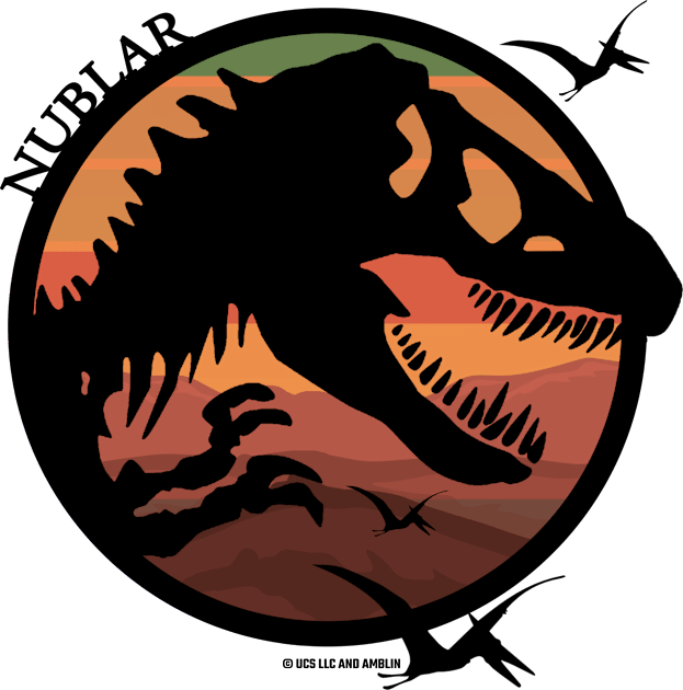 Isla Nublar - Jurassic Tyrannosaurus - Raptor - Sunset Silhouette Kids T-Shirt by Jurassic Merch