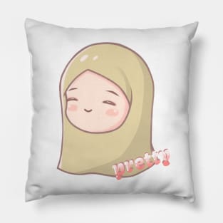 cute chibi hijab girl Pillow