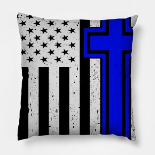 USA Flag Christian 4th of July Patriotic Pillow