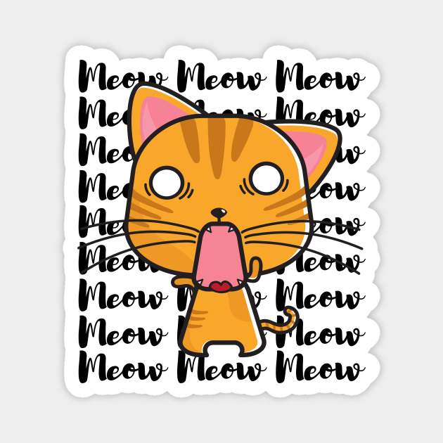 Scared Cat - Meow Funny Kitty Cat - Magnet | TeePublic Scared Cat - Meow Funny Kitty Cat - Magnet | TeePublic