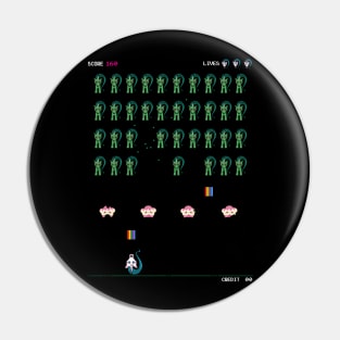 Zombie Unicorn Invaders (white text) Pin