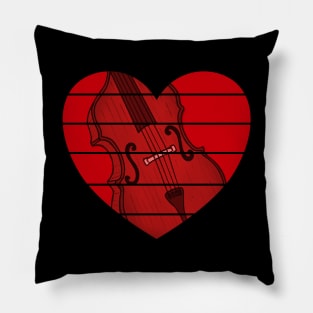 Valentines Double Bass Bassist Wedding Musician Pillow