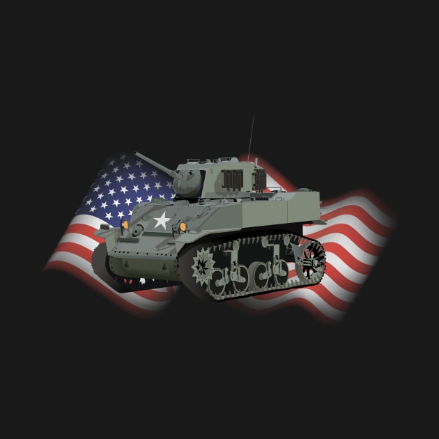 Patriotic M3/M5 Stuart American WW2 Tank by NorseTech