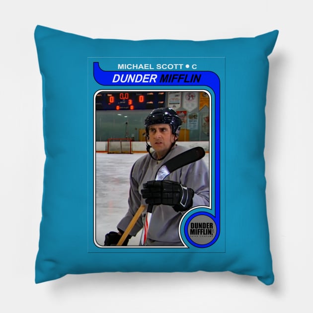 Michael Scott 1979 O-Pee-Chee Hockey Card Pillow by ParaholiX