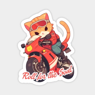 Cool cat riding motorbike Magnet