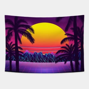 Stunning Sunset Retrowave Tapestry