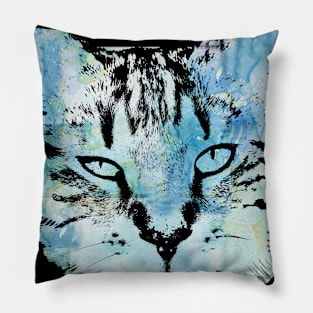 Beautiful watercolor cat face Pillow