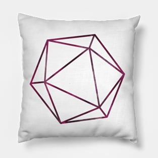 D20 Outline Pink Watercolor Pillow