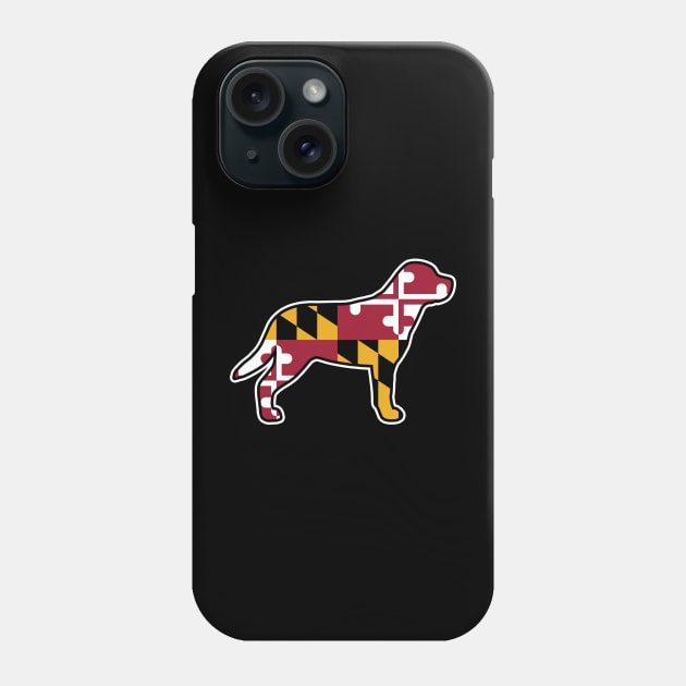 Greater Swiss Mountain Dog Silhouette with Maryland Flag Phone Case by Coffee Squirrel