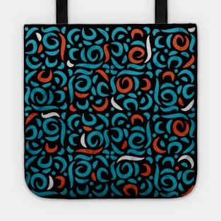 Arabic Organic Pattern Black Tote