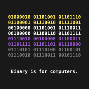 Binary is for Computers Nonbinary Pride Flag T-Shirt