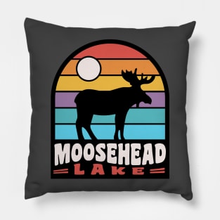 Moosehead Lake Moose Badge Maine Pillow