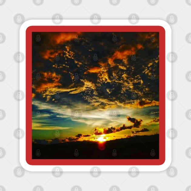 the beautiful sunset view from my garden Magnet by hypocrite human