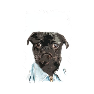 Gentleman Pug ✪ Cute Abstract Painting Art Style for dog Lovers and owners T-Shirt