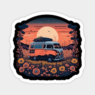 sunset traveling Magnet