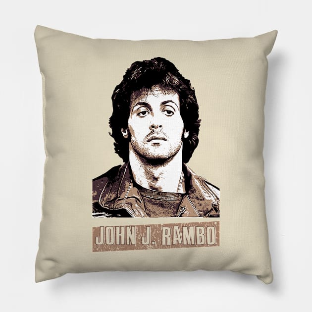 John J. Rambo | Sylvester Stallone || Vintage 80s Movie Pillow by Nana On Here