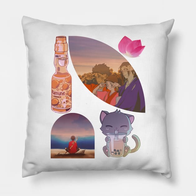 Kawaii Samurai Champloo Pack! Pillow by emiliapapaya