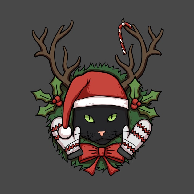 Black Christmas Cat by Cat Club