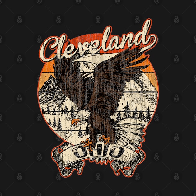 Cleveland Ohio Bald Eagle Retro Vintage Aesthetic by aavejudo