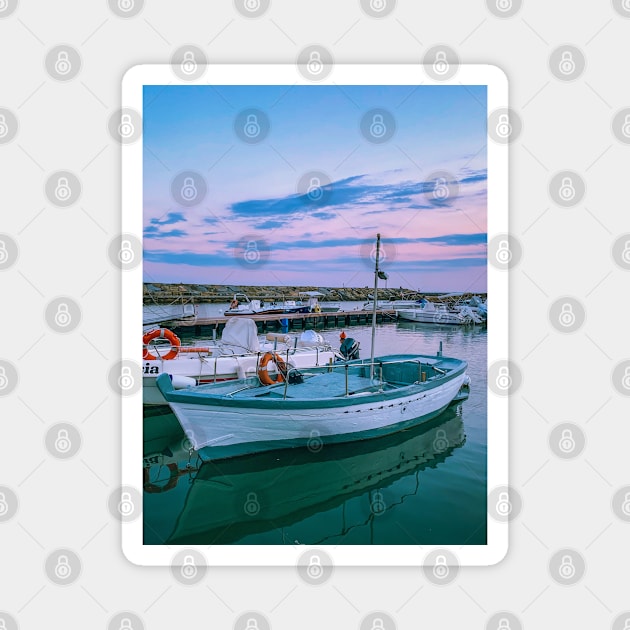 Summer Sunset Seaport Boats Italy Magnet by eleonoraingrid