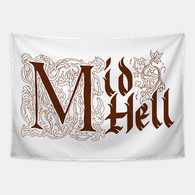 MidHell Logo Tapestry by EstudiosPapercut
