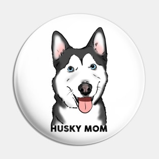 Husky Mom Smiling Husky Pin