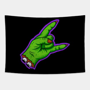 Zombie Metal Horns Tapestry