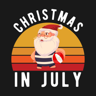 Christmas In July T-Shirt Funny Santa Summer Beach Vacation T-Shirt