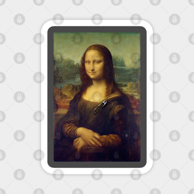 Mona Lisa Ally Safety-Pin Tee Magnet by ahadden