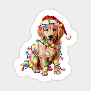 Christmas Golden Retriever Magnet