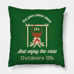 Outdoors Outdoorsman Unplug Nature Pillow