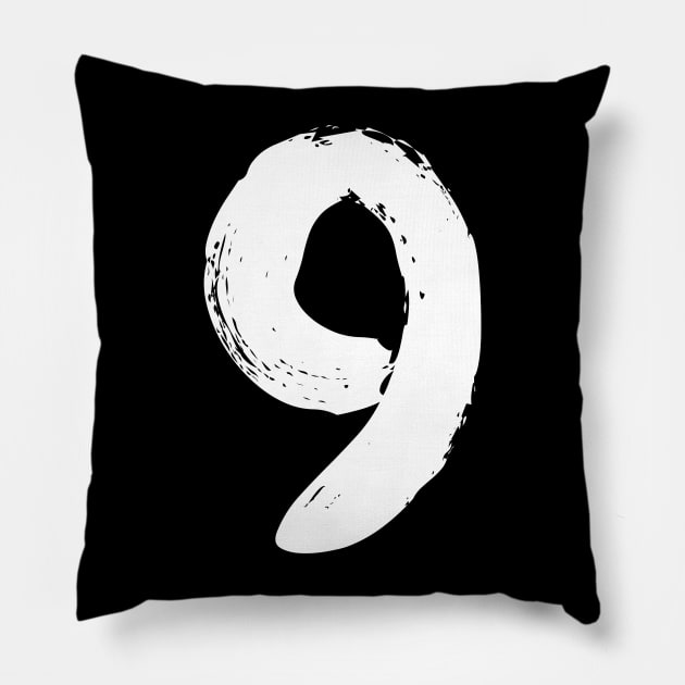 Number 9 Pillow by Erena Samohai
