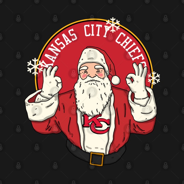 Santa Claus Loves Kansas City Chiefs by Luna Illustration