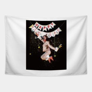 Happy New Year Party Girl Tapestry