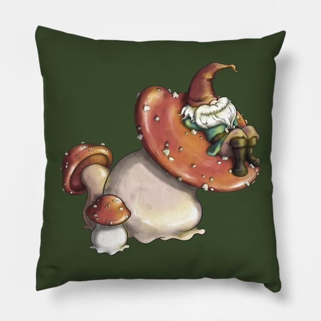 Napping Gnome Pillow by Thedustyphoenix