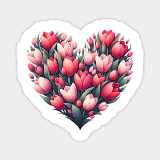 Heart Shaped Flowers Magnet