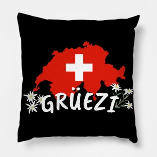 Hello In Switzerland Country Swiss Flag Pillow