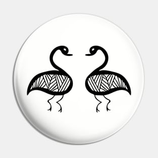 Geometric swans - timeless abstraction Pin