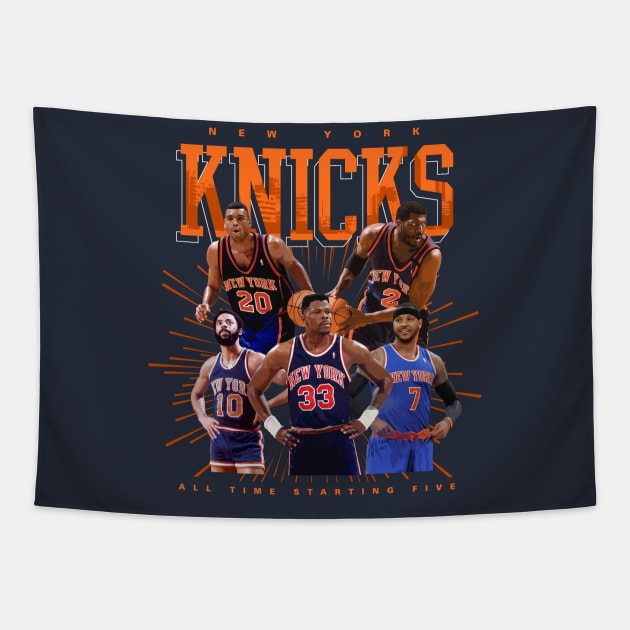 New York Knicks All Time Starting Five Tapestry by Juantamad