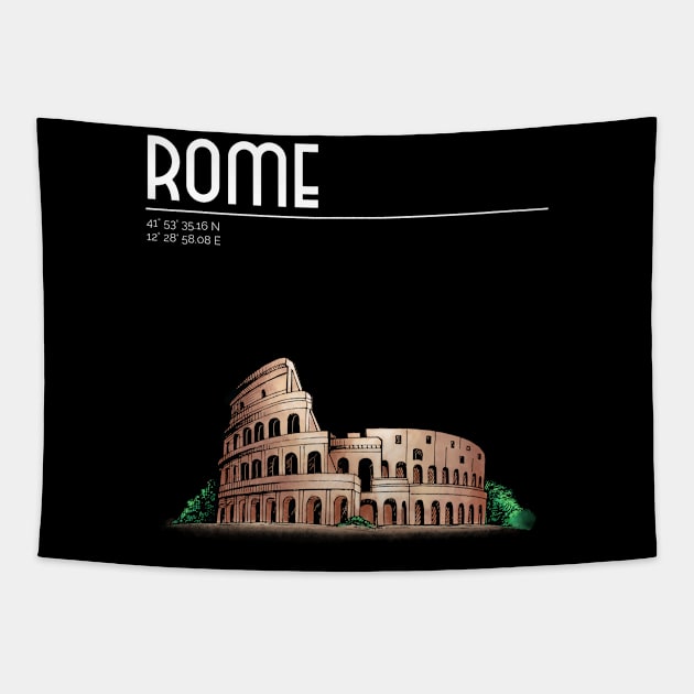 Rome Italia, colosseum, coordinates Tapestry by STELATOCLOTHING