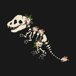 Floral Dinosaur Skeleton T-Shirt