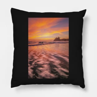 Golden Sunset at Trinidad Beach Pillow