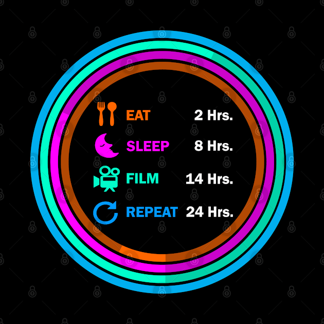 Eat sleep film repeat t shirt. by Narot design shop