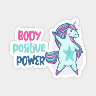 Body positive power -beautiful ight blue unicorn Magnet