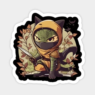 Kawaii Ninja Cat  Ninja Vintage Japanese Cat Kitten Lover Magnet