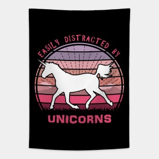 Easily Distracted By Unicorns Tapestry