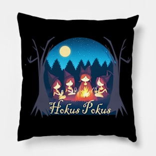 Young Hokus Pokus witches with their High Priestess Pillow