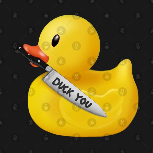 Rubber duck  with knife ,duck you by Meakm