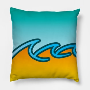 Wave on Beautiful Gradient Pillow